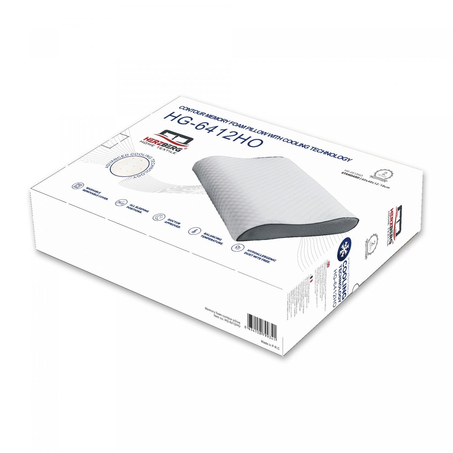 Hezberg Textile Herzberg Hg-6412H0: Contour Memory Foam Kussen