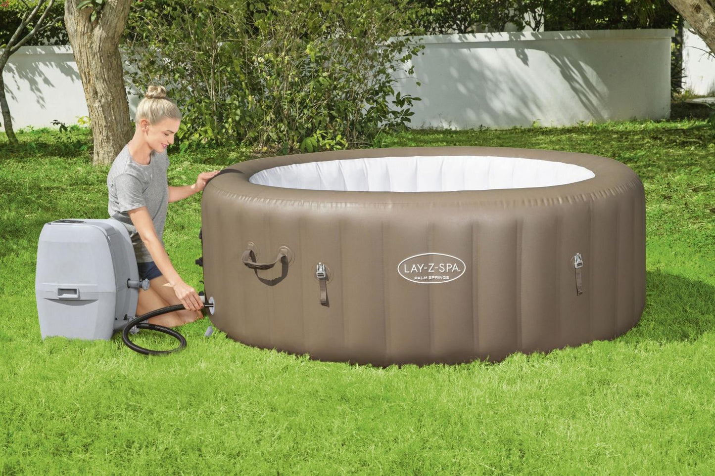Bestway Lay-Z-Spa Palm Springs Airjet Opblaasbare Hottub Voor 4-6 Persoon