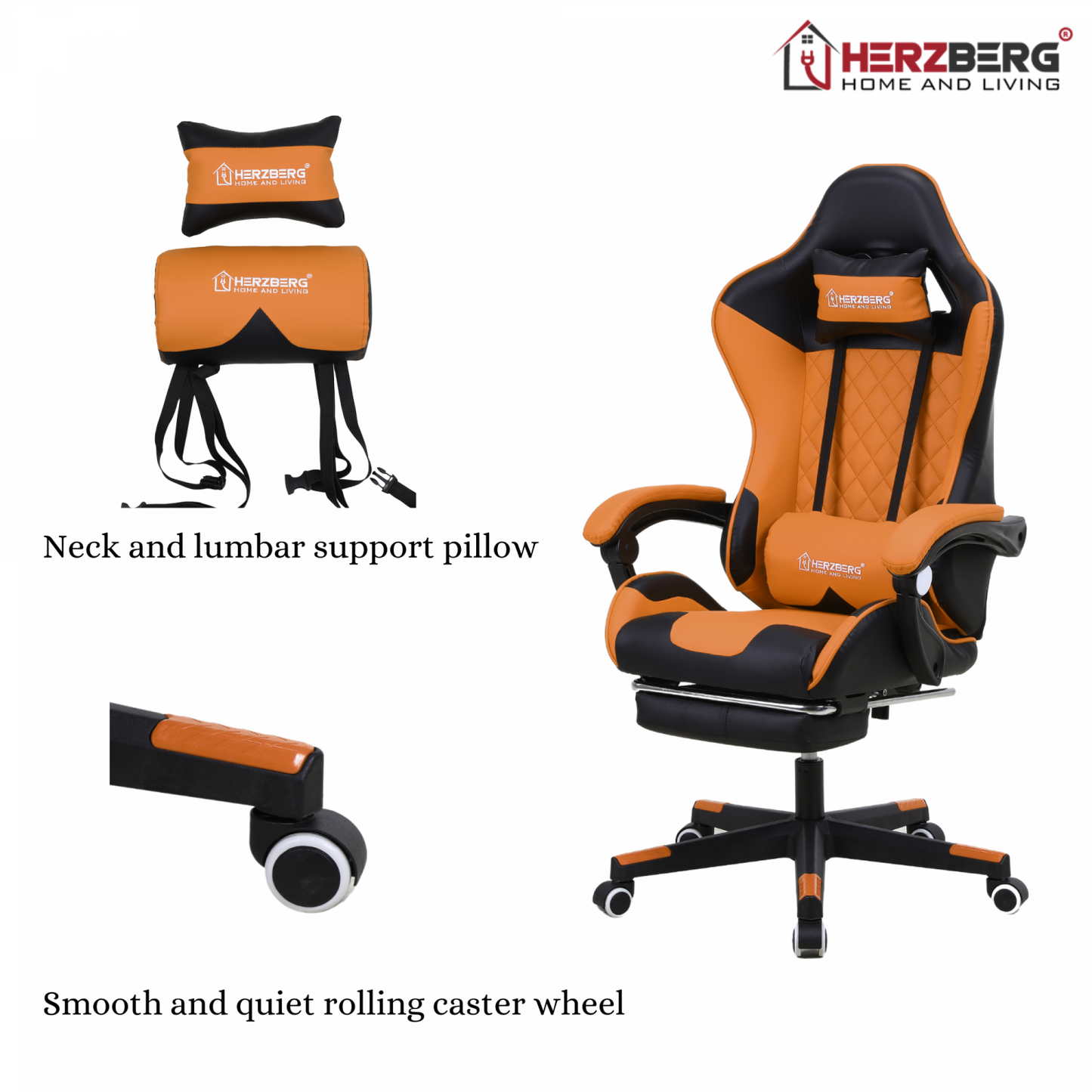 Herzberg Home & Living Herzberg Ergonomische Gaming Of Bureaustoel Geel