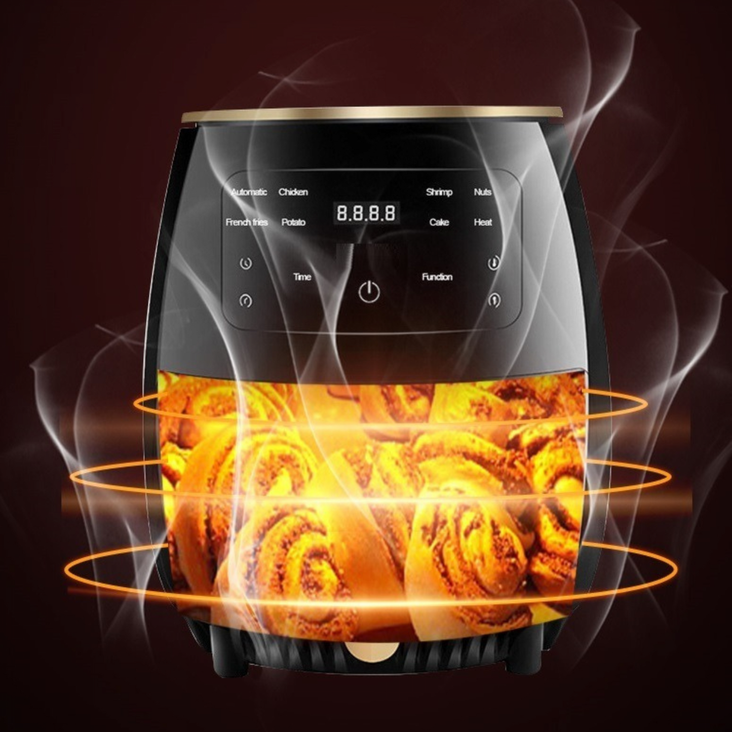 Cheffinger Cf-Afry4.5: 1400W Digitale Led Air Fryer - 4,5 Liter Zwart