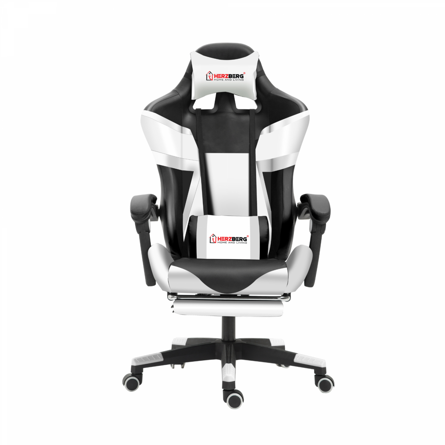 Herzberg Home & Living Herzberg Hg-8082: Driekleurige Gaming- En Bureaustoel Met T-Vormig Accent Wit