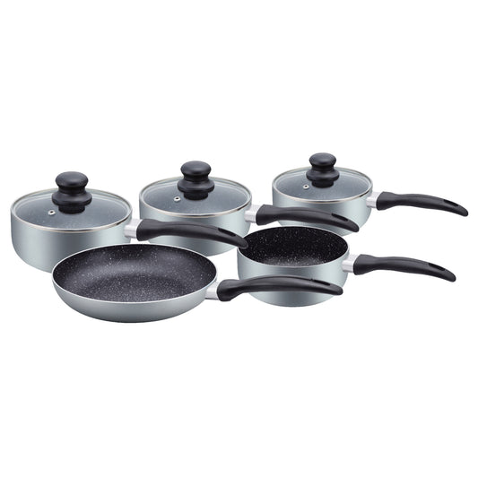 Herzberg Cooking Herzberg Hg-5003Sl: 8 Delige Marmeren Pannenset - Zilver