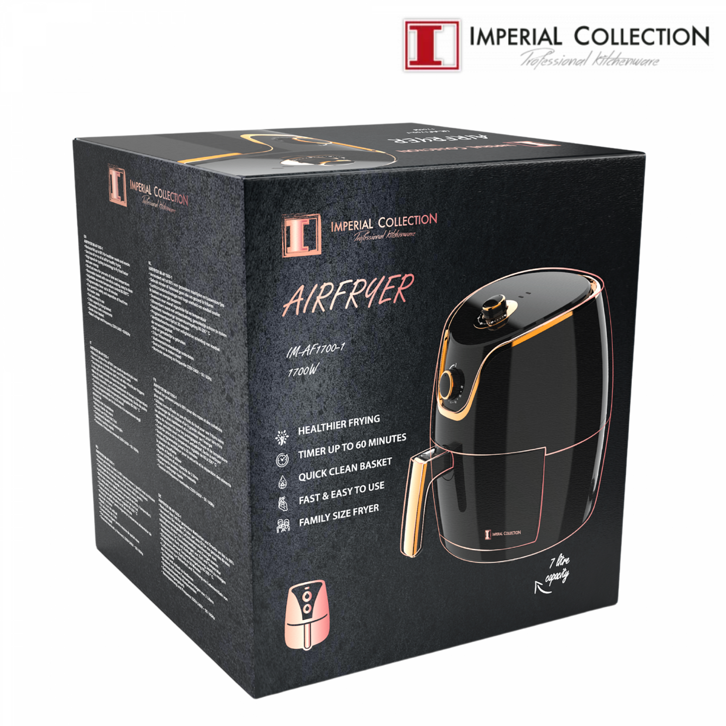 Imperial Collection 1700W Extra Grote Air Fryer Zonder Olie Met Mechanische Knop