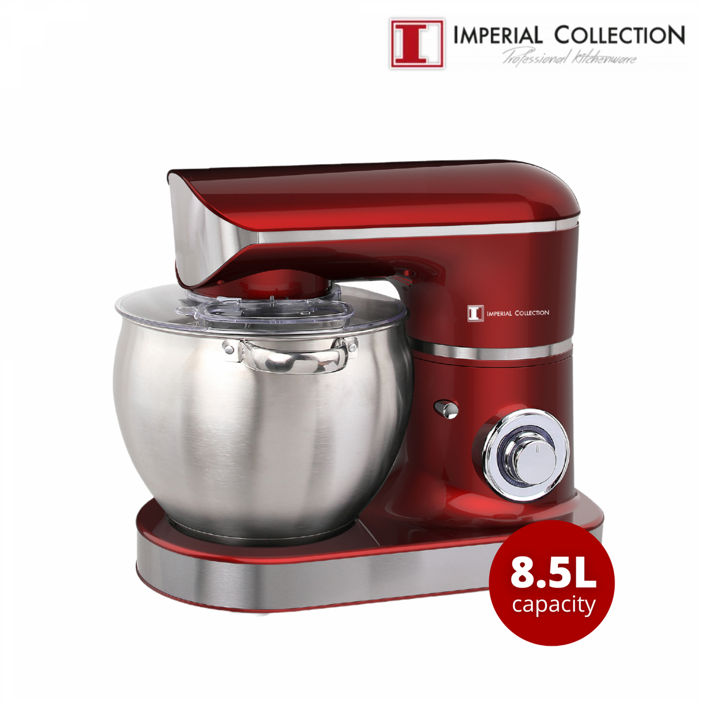 Imperial Collection 2200W Mixer / Keukenrobot Met 8.5L S/S Mengkom Rood