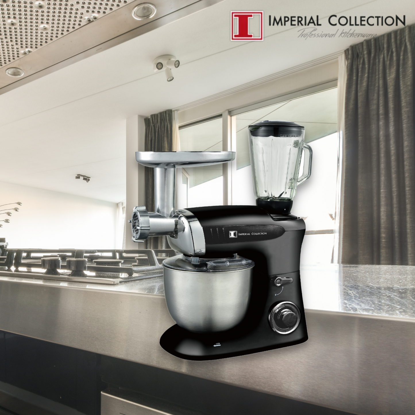 Imperial Collection Multifunctionele Keukenmixer, Blender, Vleesmolen Rood