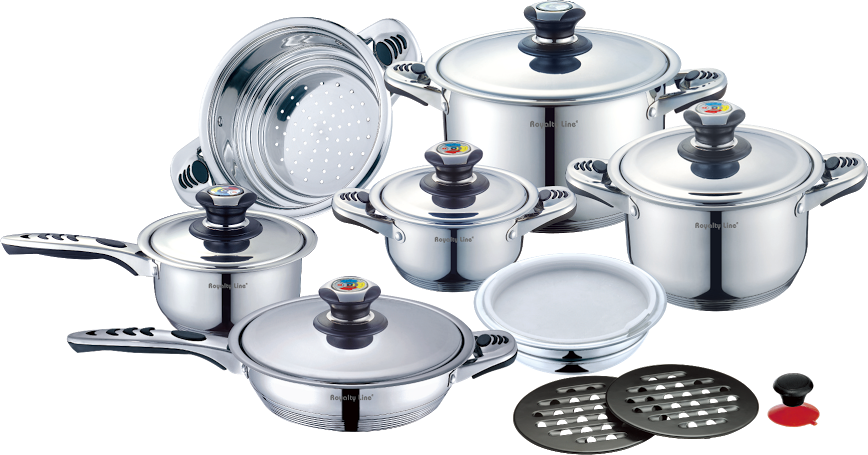 Royalty Line Rl-16B; Roestvrijstalen Steelpannen Set Van 16 Stuks