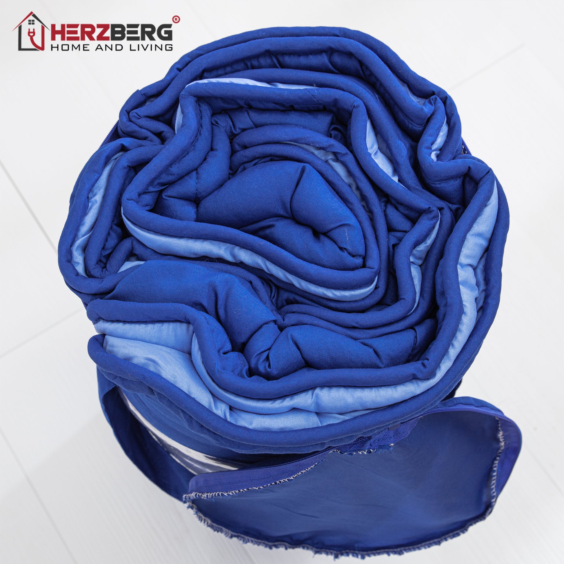 Herzberg Home & Living Herzberg Tweekleurig Microfiber Dekbed - 140X200Cm Blauw