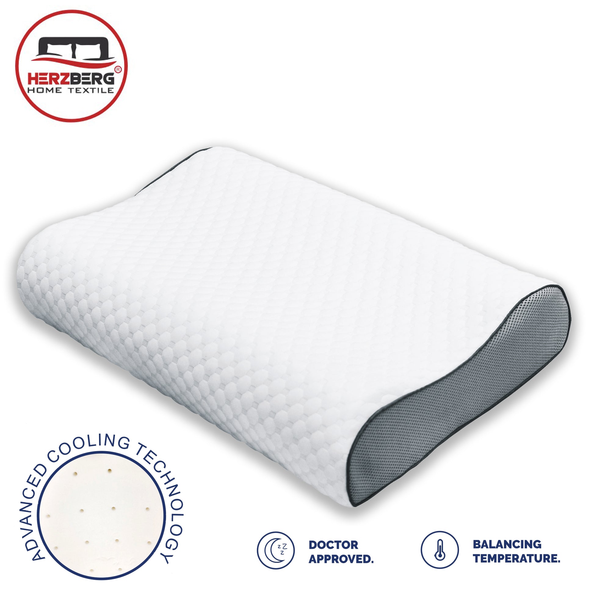 Hezberg Textile Herzberg Hg-6412H0: Contour Memory Foam Kussen