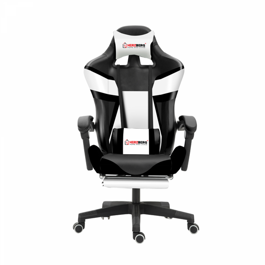 Herzberg Home & Living Herzberg Hg-8082: Driekleurige Gaming- En Bureaustoel Met T-Vormig Accent Zwart