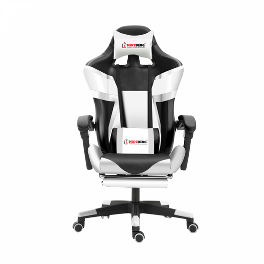 Herzberg Home & Living Herzberg Hg-8082: Driekleurige Gaming- En Bureaustoel Met T-Vormig Accent Wit