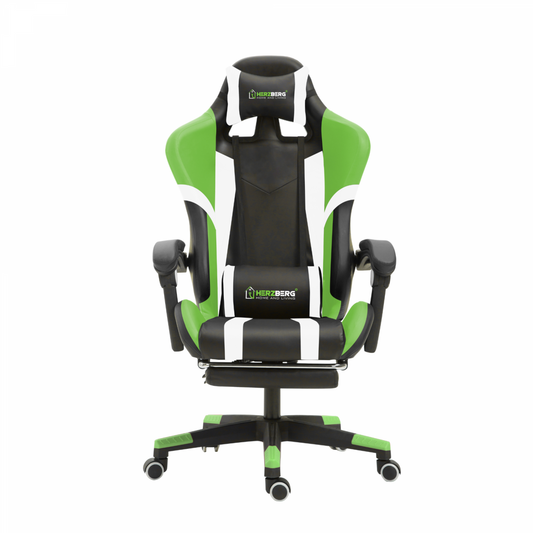 Herzberg Home & Living Herzberg Hg-8083: Driekleurige Gaming- En Bureaustoel Met Lineair Accent Groen