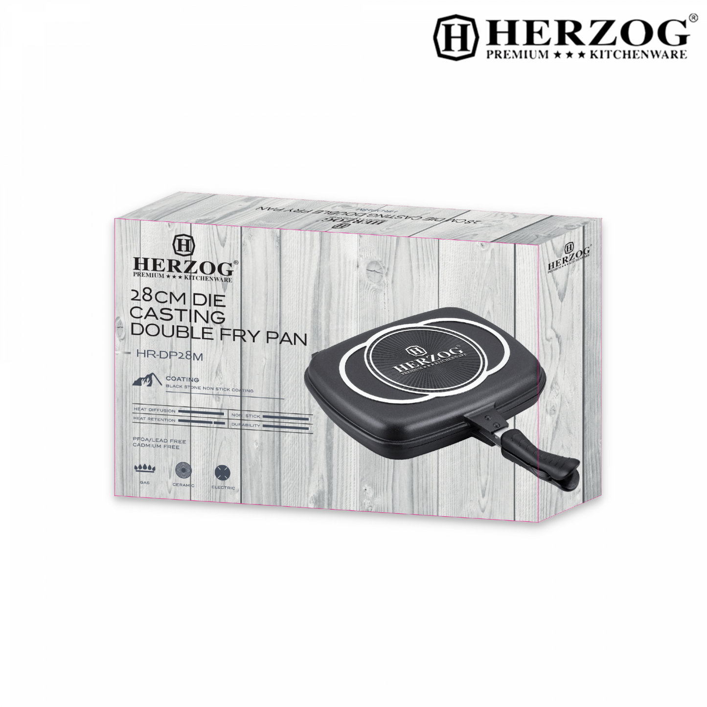 Herzog 28Cm Die Casting Dubbele Koekenpan