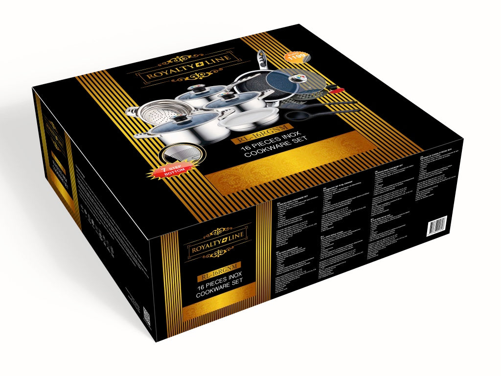 Royalty Line Rl-16Rgnm: 16 Stuks Premium Roestvrij Staal Kookgerei